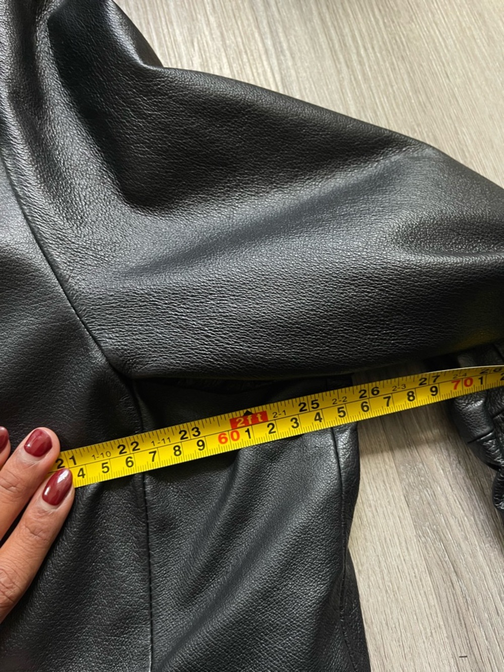 Terry Lewis Black Leather Jacket Minimal Oversized Blazer Coat Luxe Parisian - Picture 8 of 11
